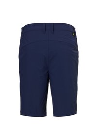Navyblauwe shorts van lichtgewicht stof met een gladde textuur. Voorzien van een platte tailleband en achterzakken. Eenvoudig, functioneel ontwerp.