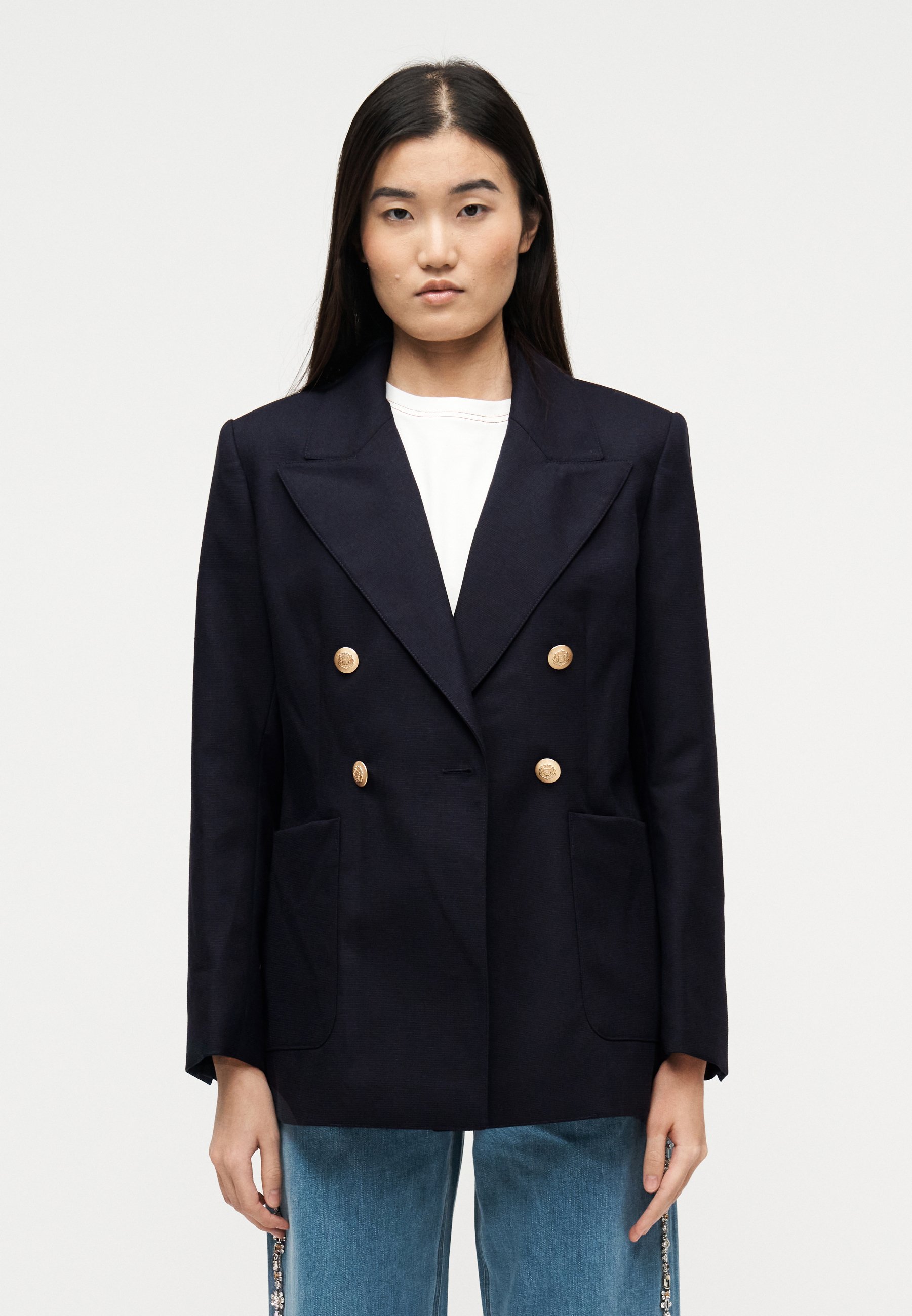 サンドロ　Veste Marine Blazer　テーラードジャケット　ベロア sandro Blazer - marine/bleu marine - ZALANDO
