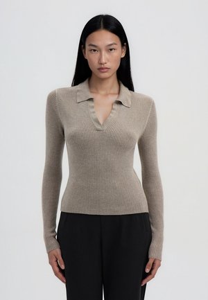 Terranova, MAGLIA TINTA UNITA - Polo - beige melange