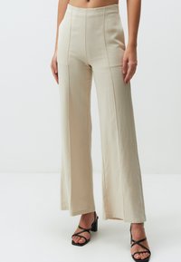 WIDE LEG - Pantalon classique - stone