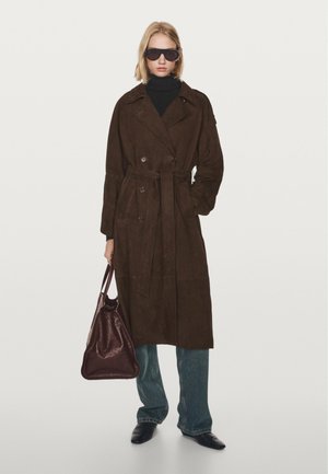 LONG - Trenchcoat - dark brown