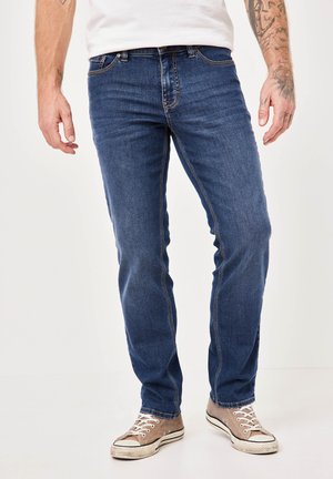 PIPE MIT MOTION & COMFORT - Slim fit jeans - medium blue od brown used moustache