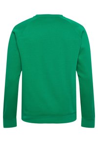 Sweatshirt vert, col rond, manches longues raglan, en mélange de coton, texture lisse, poignets et ourlet côtelés, sans motifs ni accents visibles.