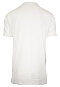 T-shirt bianco a maniche corte con scollo tondo. Realizzato in cotone leggero e liscio. Design posteriore semplice e privo di decorazioni.