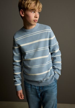 Next REGULAR FIT STRIPE CREW NECK - Džemperis - blue