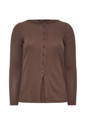 Yours Clothing, PLUS SIZE LONG SLEEVE TOPS - Gilet - brown