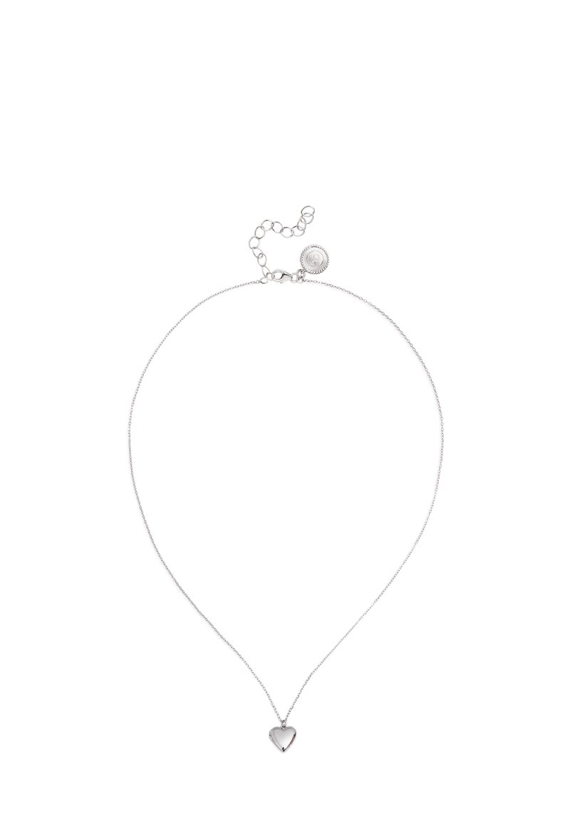 SINGULARU Collana Open Heart – Ciondolo A Cuore Aperto, Ottone Placcato Rodio, Catena Sottile 40+5 Cm, Gioiello Donna - 4