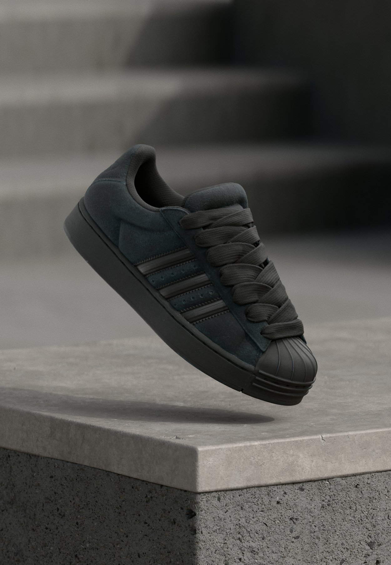 adidas SUPERSTAR ST W - Trainers - core black/gold-coloured metallic