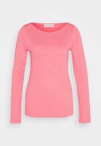 Langärmliges Shirt aus softem, strukturiertem Stoff, in lebhaftem Pink mit einem runden Ausschnitt und slim fit Design.