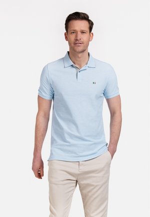 GIORDANO KORTE MOUW COMFORTABLE FIT KRAAG - Poloshirt - light blue