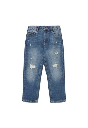 Terranova, PANTALONE JEANS LUNGO CON ROTTURE - Jeans baggy - blu denim medio