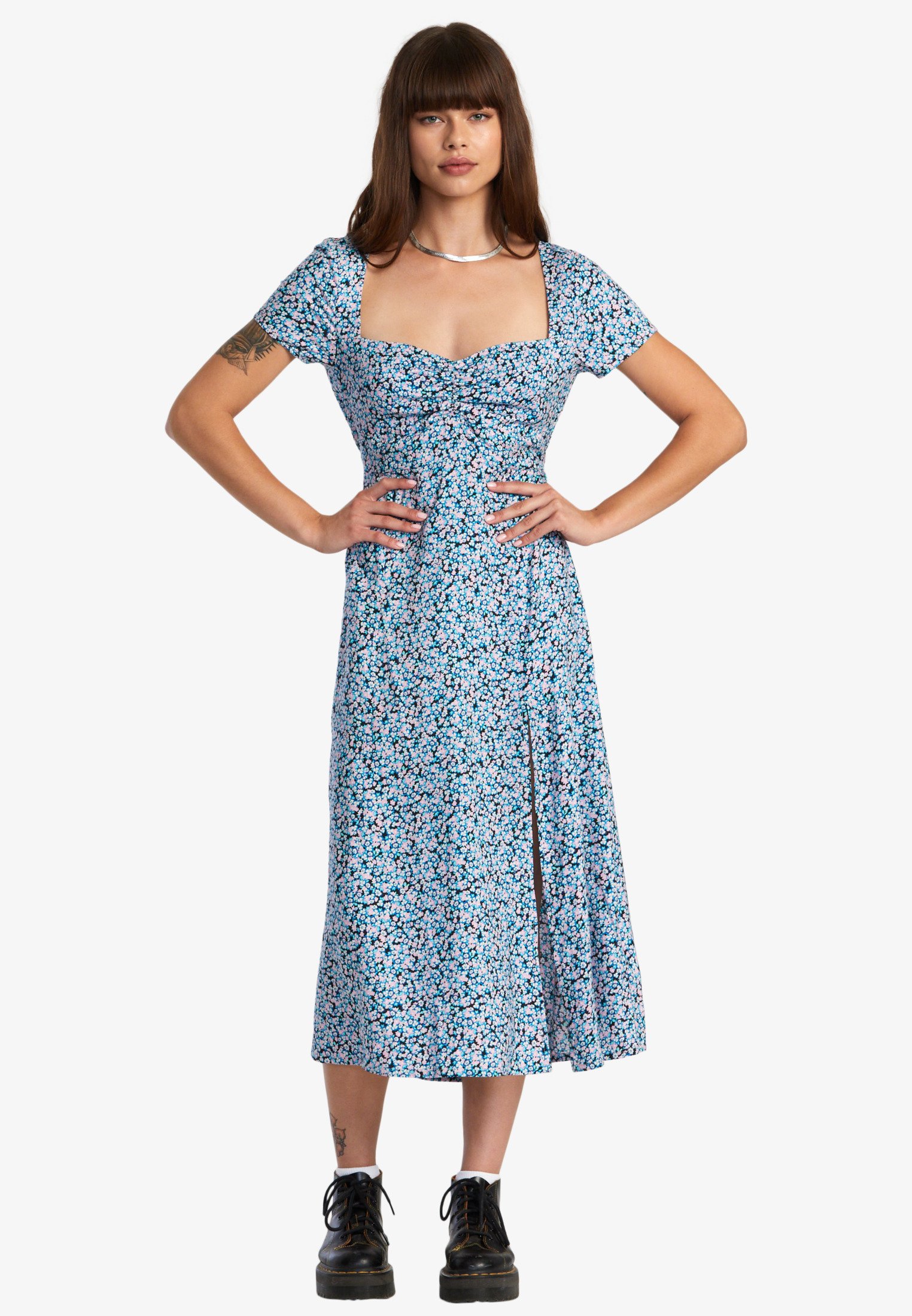 RVCA SECRETS MIDI Vestito casual black floral/nero Zalando