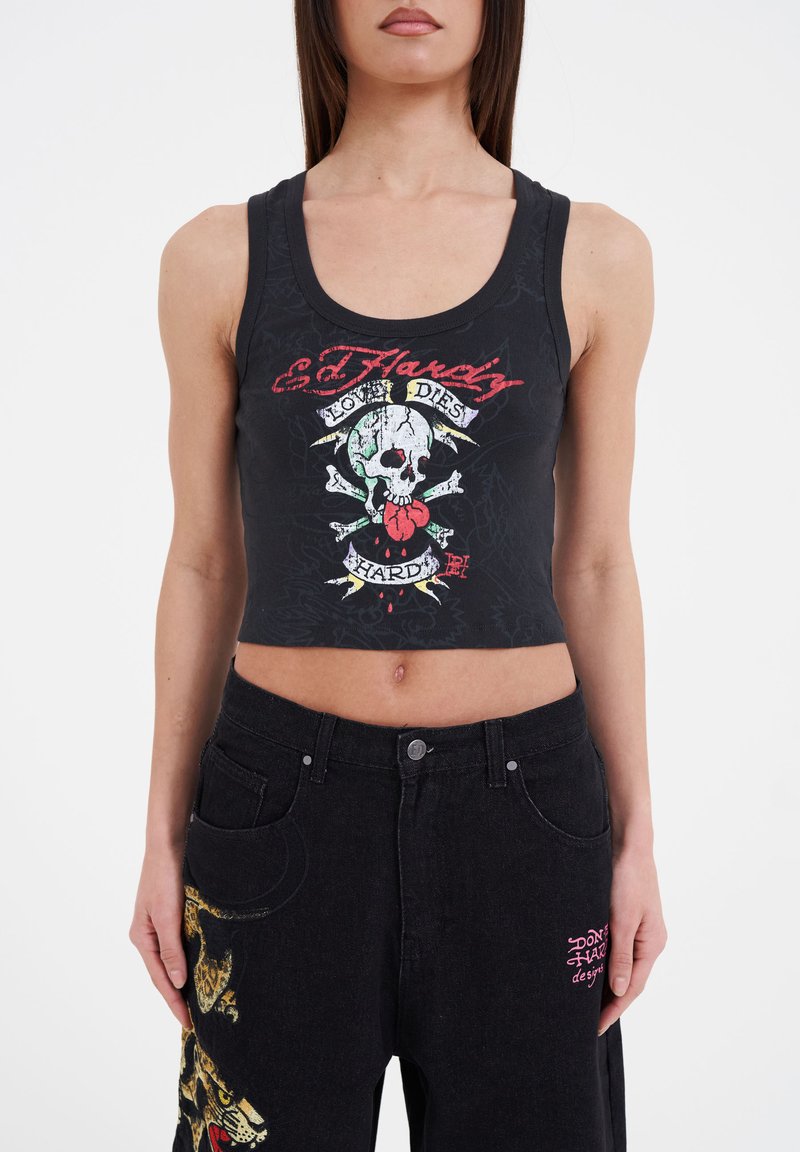 Ed Hardy - LOVE-DIES-HARD - Top - charcoal, Enlarge