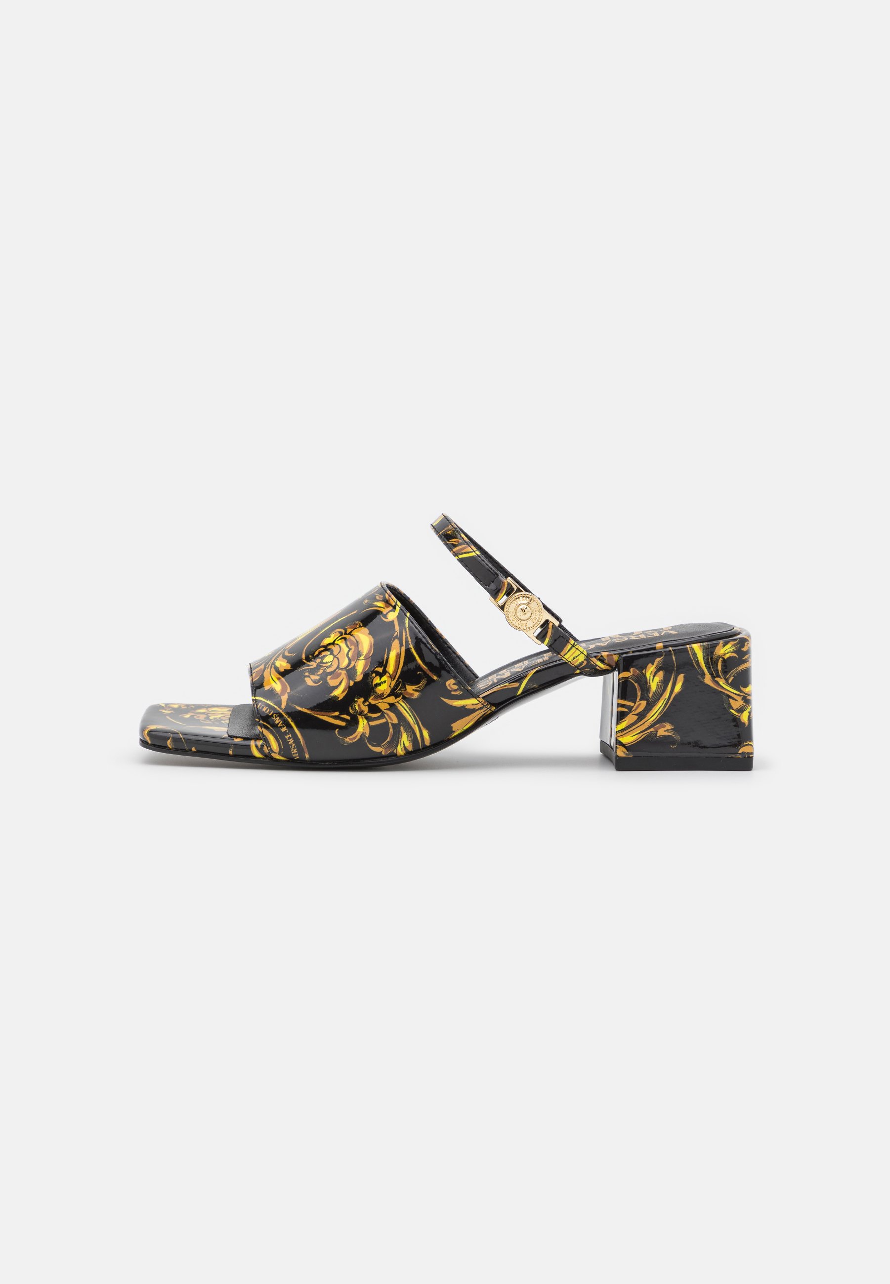 Versace Jeans Couture REESE MAIN - Muiltjes met hak - black/gold/zwart -  Zalando.nl