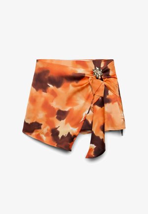 Calliope, PANTALONE CORTO FIORI - Gonna a portafoglio - var arancione