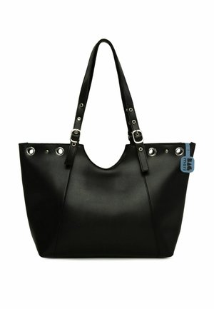 BELTED WITH GROMMET DETAILS - Nakupovalna torba - black