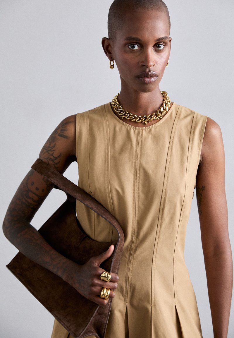 Proenza Schouler White Label MARLEY DRESS IN TECH - Day dress - dark  birch/beige - Zalando.ie