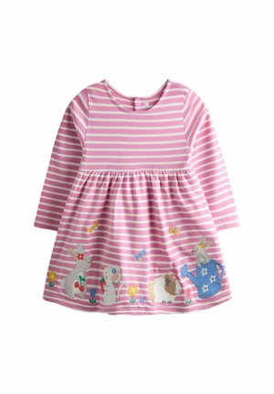 REGULAR FIT - GARDEN FRIENDS APPLIQUÉ LONG SLEEVE STRIPE - Robe en jersey - mid pink