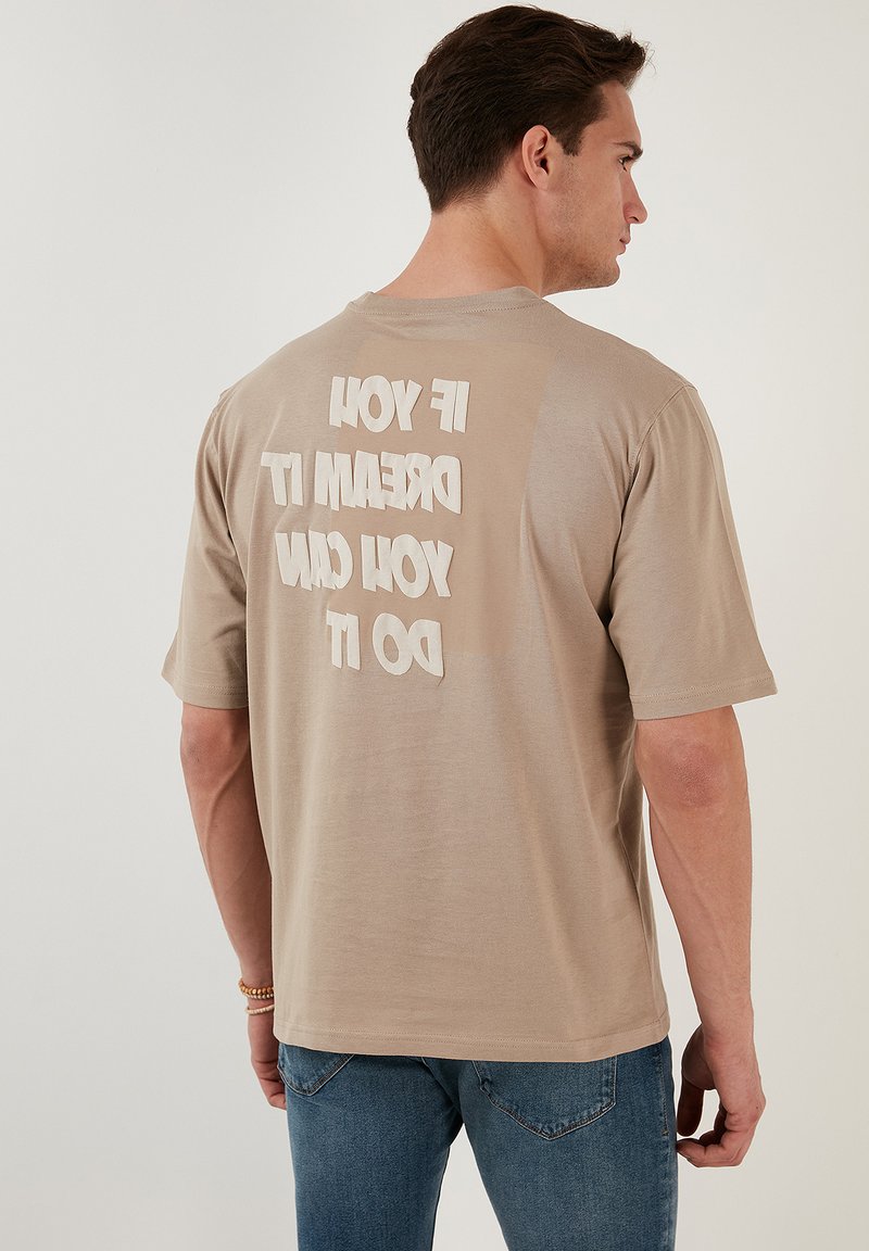Buratti LOOSE FIT - Marškinėliai su spaudiniu - light brown