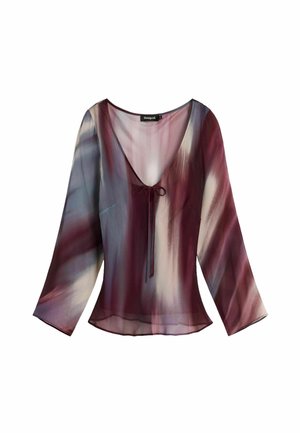 Desigual, SHEER LONG-SLEEVE BLOUSE - Blouse - grey bordeaux