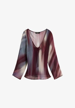 Desigual, SHEER LONG-SLEEVE BLOUSE - Blouse - grey bordeaux