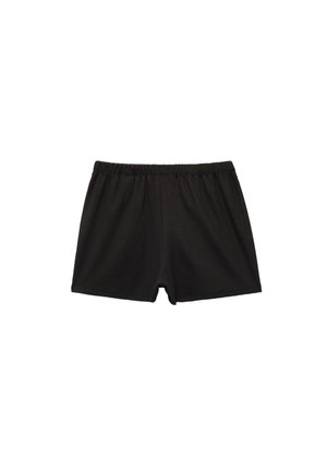 Sorte svøm Shorts med elastisk talje, lavet af letvægtsmateriale, med struktureret stof og et enkelt design.