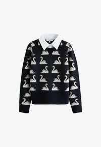 Vald, navy blue white swan