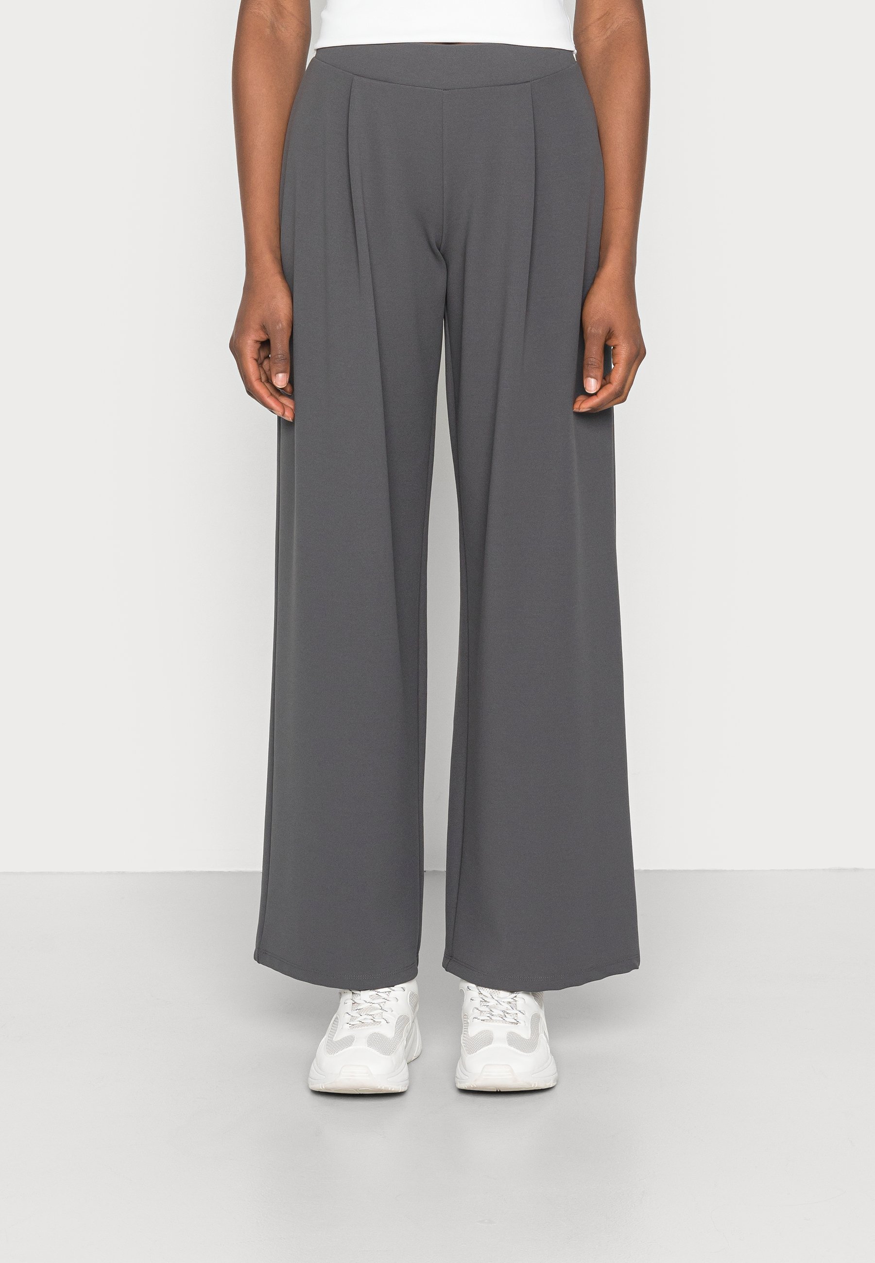 CREPE PANTS - Trousers - offblack 