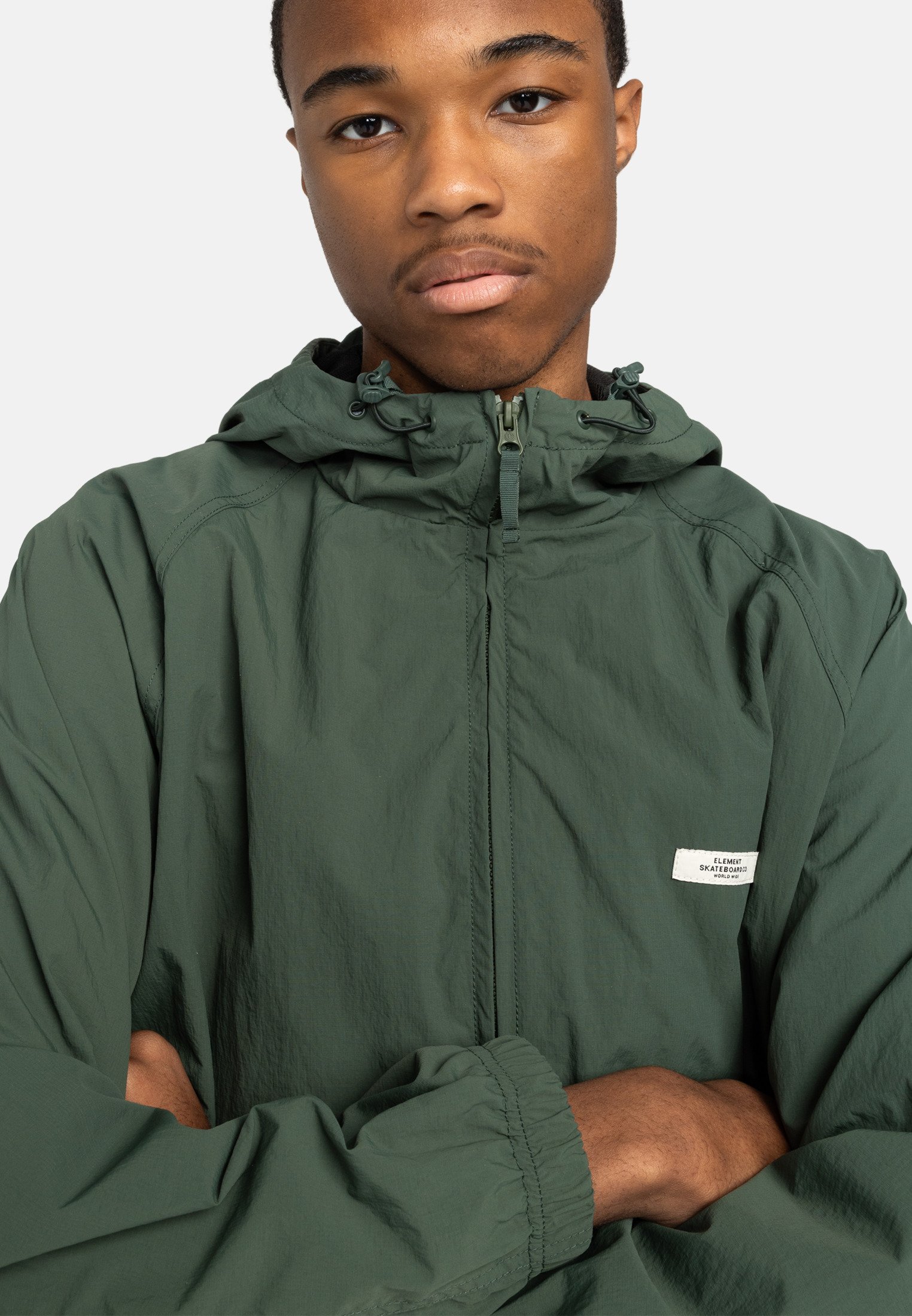 Felpa Con Cappuccio Uomo Element Halo – Verde Trekking, Taglia M, 280g/m², Cotone Riciclato
