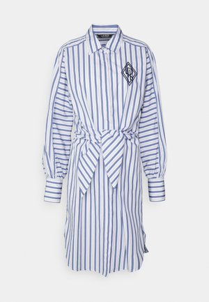 STRIPED COTTON BROADCLOTH SHIRTDRESS - Shirt dress - blue/white