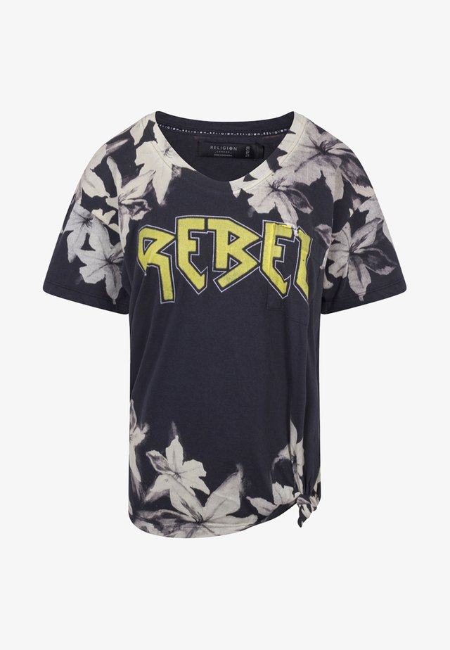 REBEL - T-shirt print - washed black