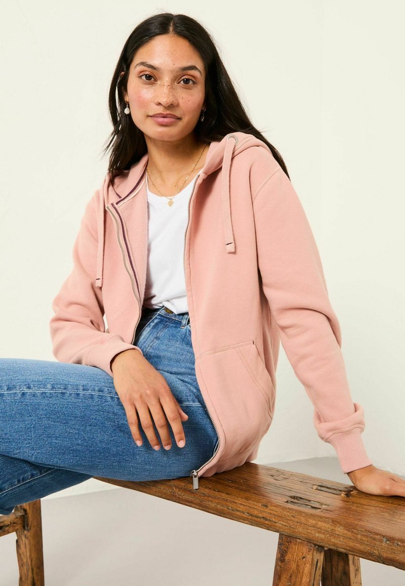 Pink Denim Fat Face Denim Jacket Fat Face REGULAR FIT ZIP THROUGH