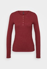 ONLLINEA O NECK BUTTON - Maglietta a manica lunga - cabernet smelange