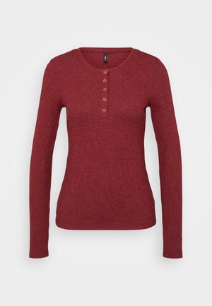 ONLY Tall ONLLINEA O NECK BUTTON - Topper langermet - cabernet smelange