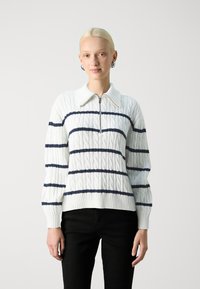 Hollister Co. HALF ZIP - Džemperis - cloud dancer/navy