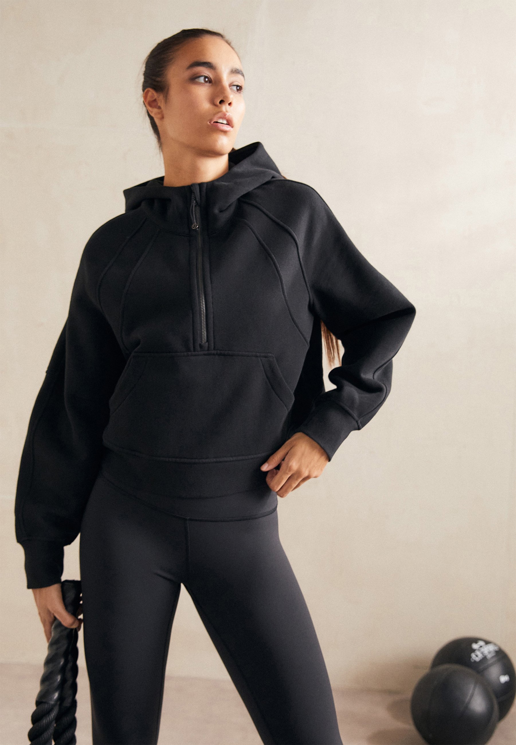 Veste Fille Simili Daim Noir Avec Capuche à Fourrure Et Zip - Taille L - Marque Say What? USA