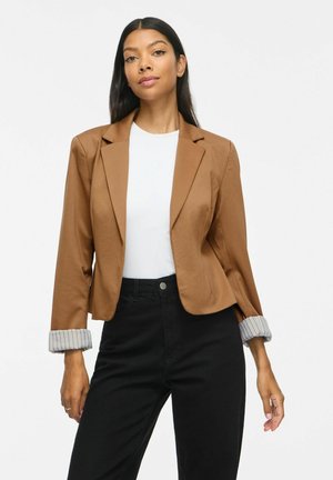 VILA BLAZER VISAGA SHORT JERSEY - Blazer - tobacco brown