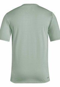 Kortärmad T-shirt i ljusgrön, tillverkad av mjukt tyg, med rund halsringning och enkel design utan mönster eller detaljer.