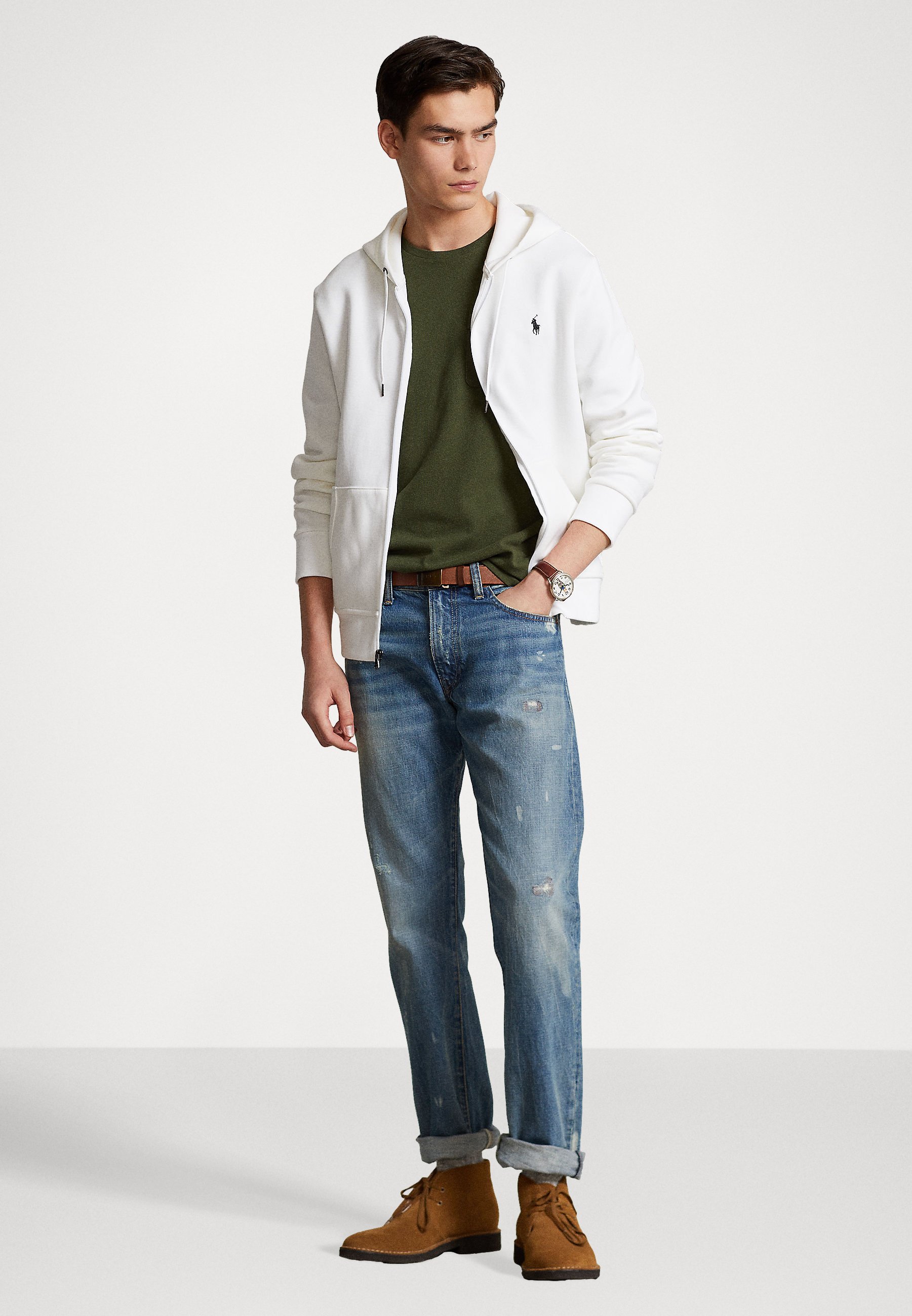 Polo Ralph Lauren DOUBLE KNIT FULL ZIP HOODIE - Bluză de molton cu