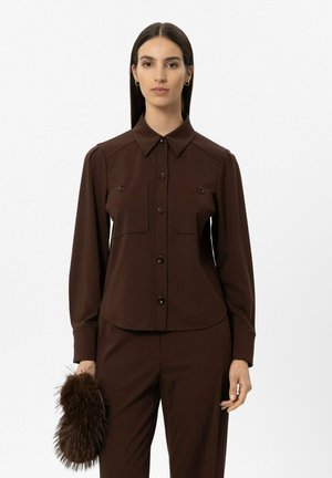 Luisa Cerano, LUISA CERANO HEMDBLUSE AUS PUNTO-MILANO - Button-down blouse - marone