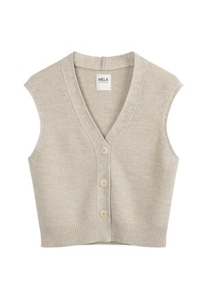 MELA, STRUKTURIERTE STRICKWESTE STYLE BHOJA - Weste - cream speckles