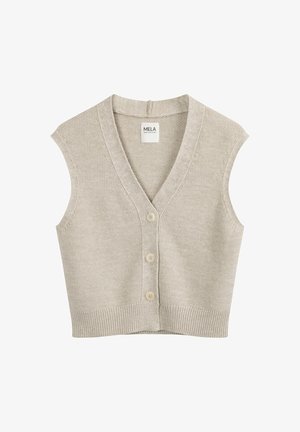 MELA, STRUKTURIERTE STRICKWESTE STYLE BHOJA - Weste - cream speckles