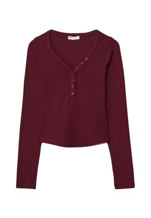 Stradivarius WITH BUTTONS - T-shirt à manches longues - bordeaux