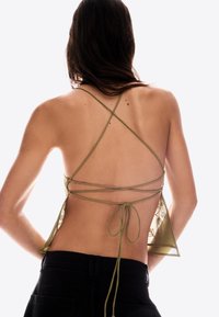 Bershka SHIMMERY STRAPPY - Top - khaki