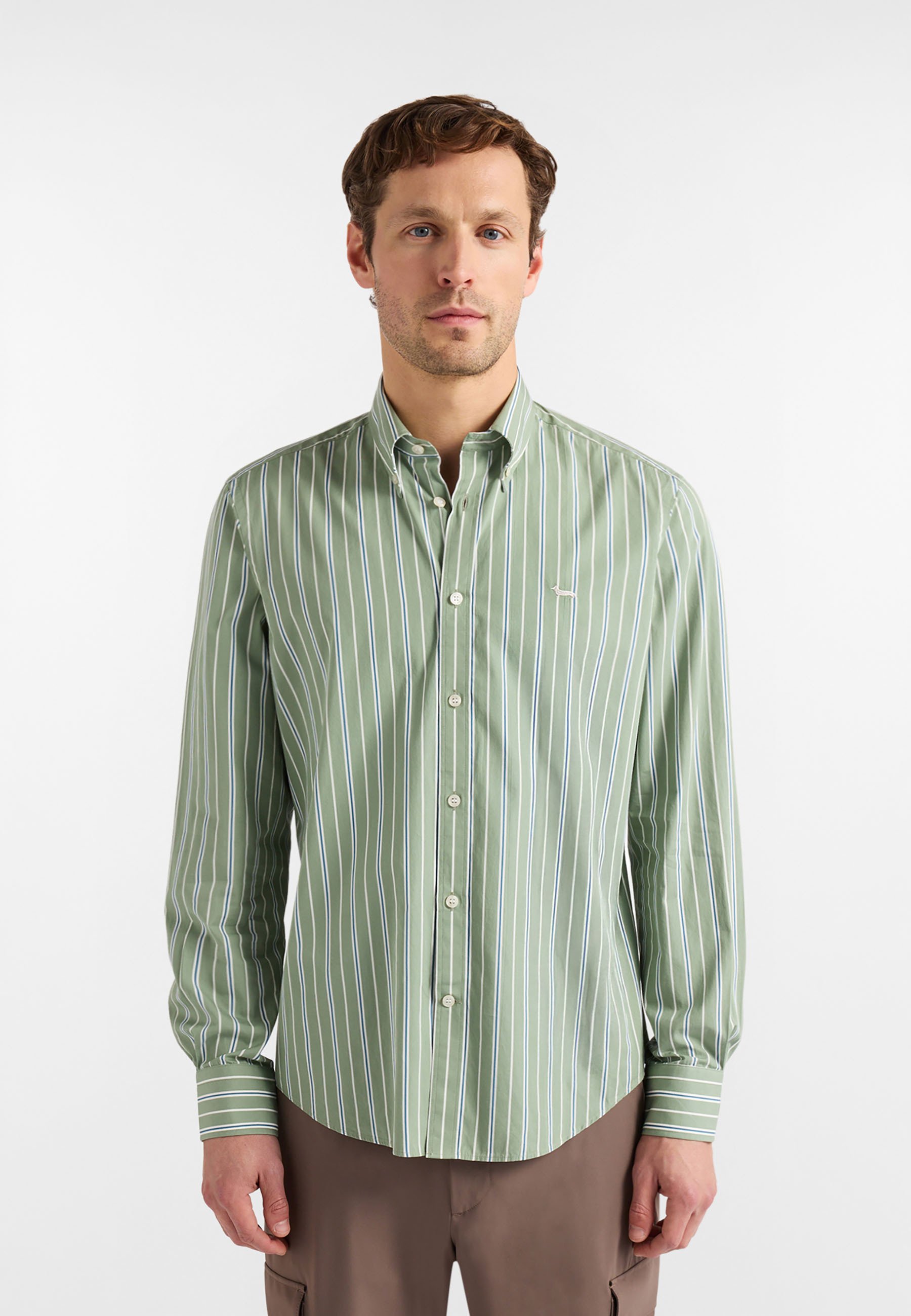 Hisir Camicia Henley Uomo Estate Classica Cotone Manica