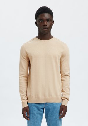 Selected SLHBERG CREW NECK - Jersey de punto - oatmeal