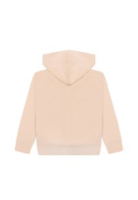 Felpa beige con cappuccio, maniche lunghe, dal morbido tessuto e orlo dritto. La parte posteriore presenta un design pulito e senza cuciture.