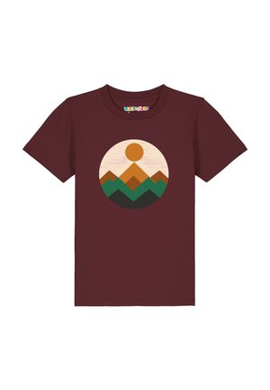 GEOMETRIC LANDSCAPE - T-shirt print - burgundy