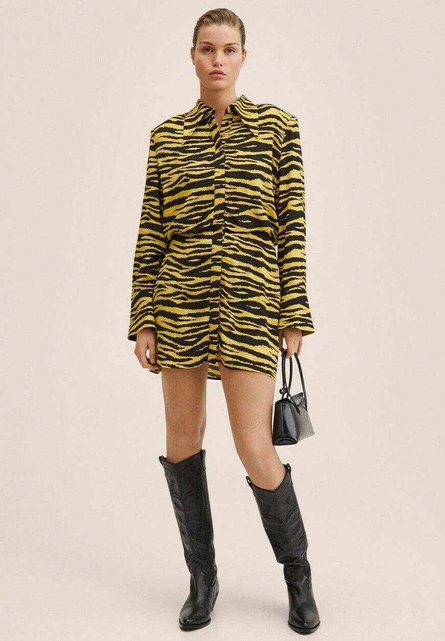 Mango TIMMY - Vestido camisero - jaune pastel/amarillo claro - Zalando.es