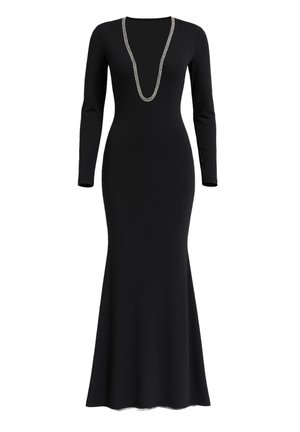 Goddiva, DIAMANTE EMBELLISHED NECK BODYCON MAXI DRESS - Maxi-jurk - schwarz